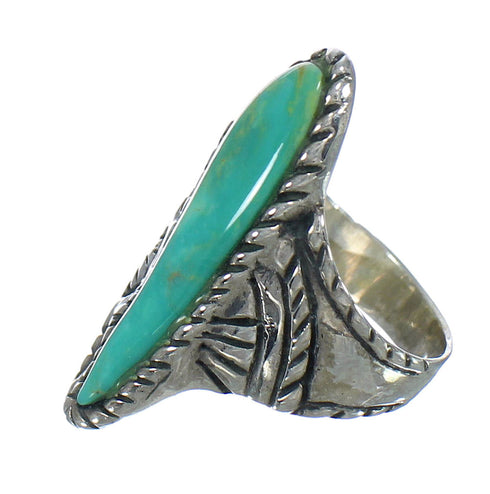 Authentic Sterling Silver Southwest Turquoise Ring Size 5 RX62778
